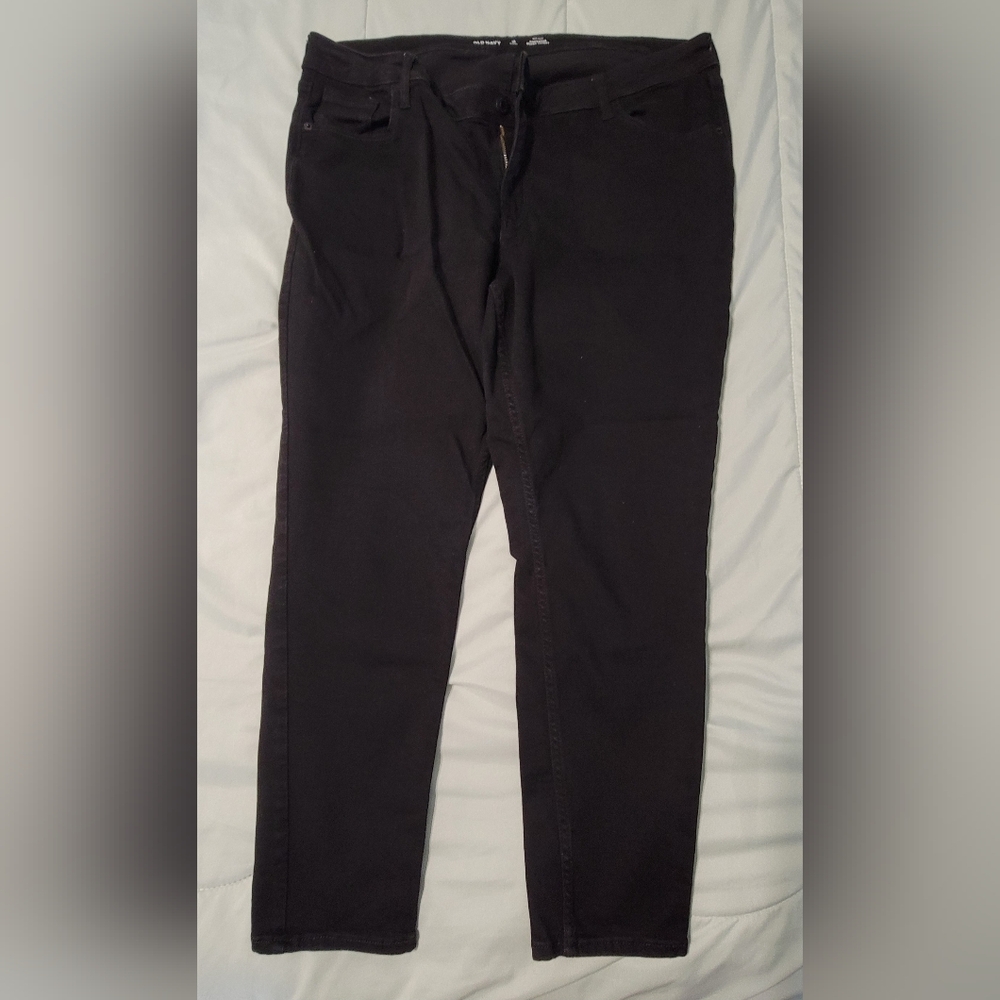 Womens Skinny Black Jeans 18 Short